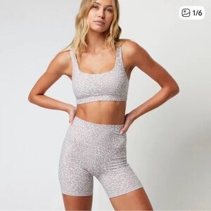 Vuori- Women's White Leopard Bike Shorts